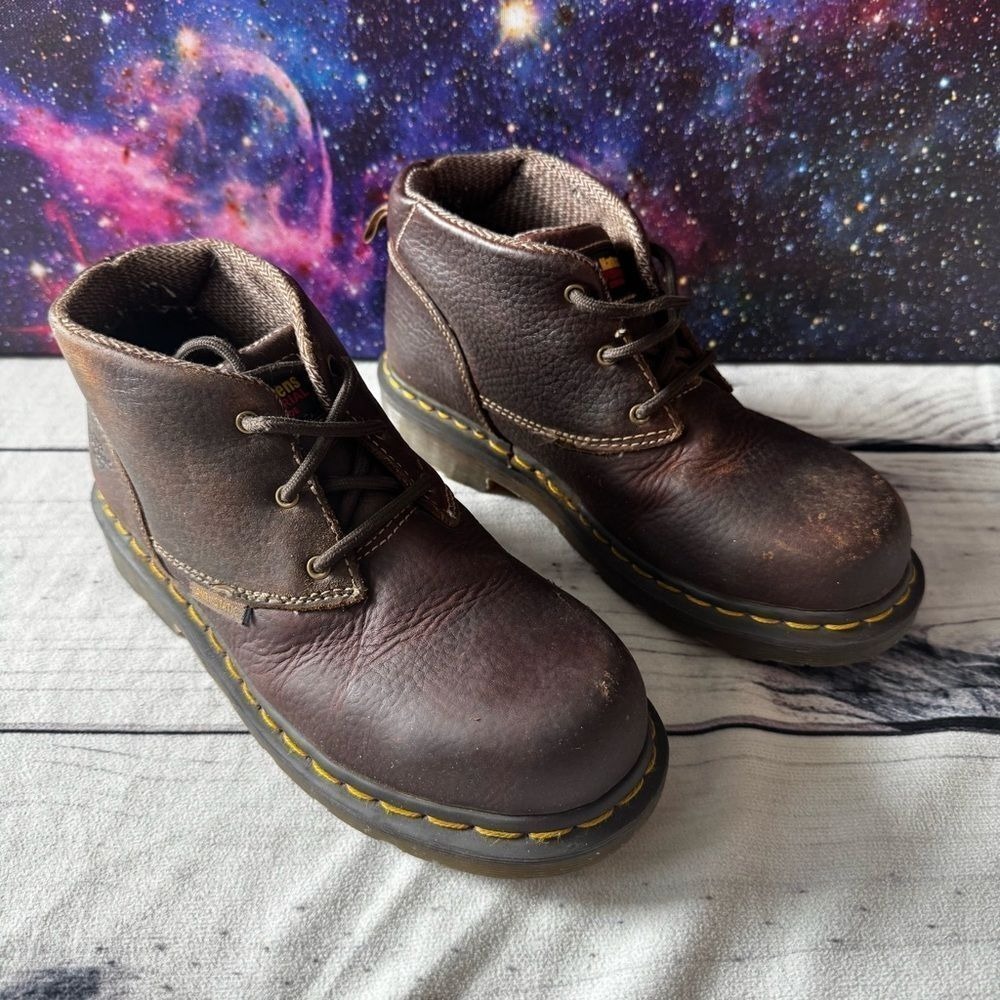 Doc Martens Industrial Steel Toe‎ Leather Boots Sz 37 EU Women 6 ASTM 2413-11